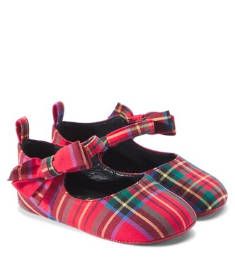Baby Lou Babe checked Mary Jane flats | Christian Louboutin Kids