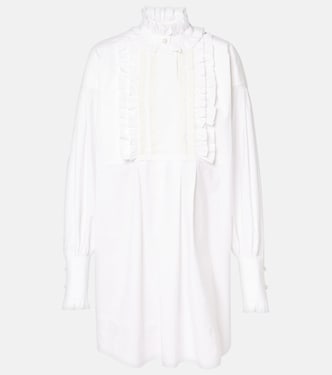 Vestido corto de algodón, lino y seda | Valentino