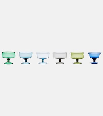 Diseguale set of 6 glass dessert bowls | Bitossi