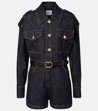 Denim romper | Self-Portrait