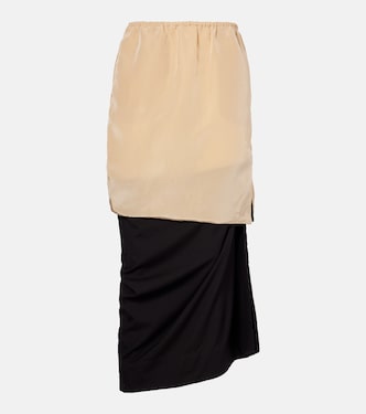 Tyler layered wool and silk maxi skirt | Calvin Klein Collection