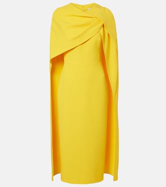 Oria Lupine caped crêpe cocktail dress | Safiyaa