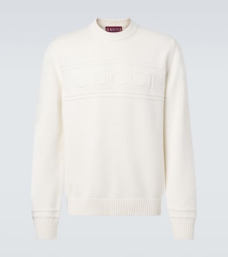 Pullover in cotone e lana con logo | Gucci