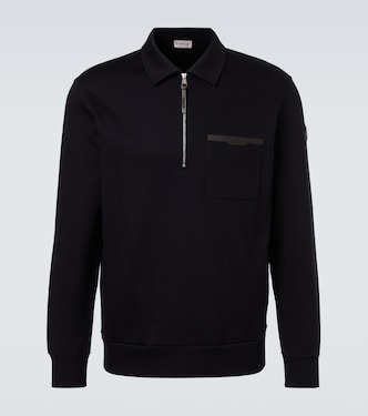 Jersey en mezcla de algodón con cremallera parcial | Moncler