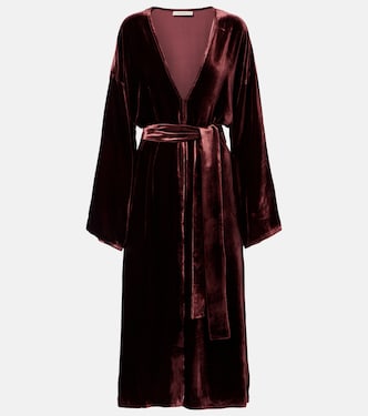 Belted velvet midi dress | Asceno