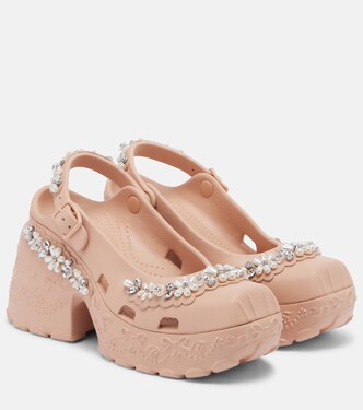 x Crocs embellished slingback pumps | Simone Rocha