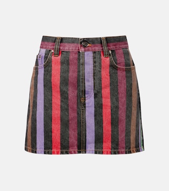 Striped denim miniskirt | Versace