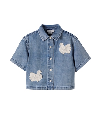 Patch-appliqué denim shirt | Stella McCartney Kids