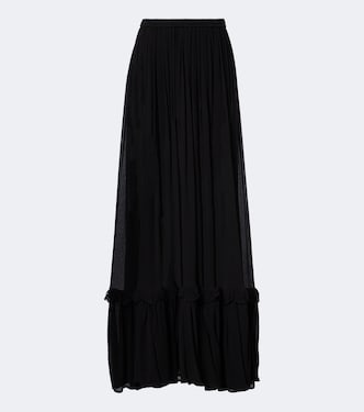 Ruffled silk maxi skirt | Saint Laurent
