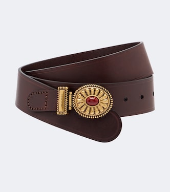 Crystal-embellished leather belt  | Etro