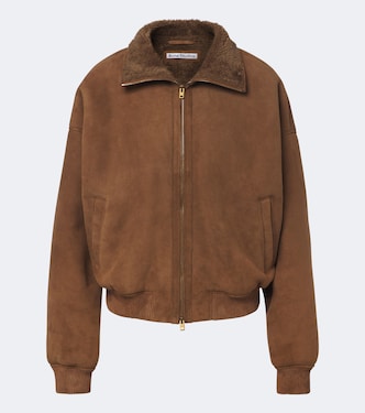 Shearling-lined suede bomber jacket | Acne Studios