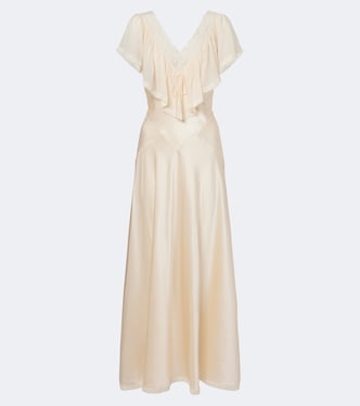 Léoris lace-trimmed ruffled silk midi dress | Dôen
