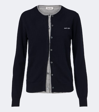 Layered cashmere cardigan | Miu Miu