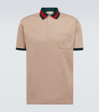 Web-collar piqué polo shirt | Gucci