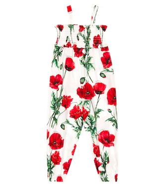Floral cotton jumpsuit | Dolce&Gabbana Kids