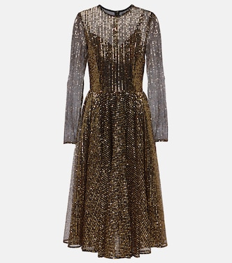 Midikleid aus Tüll mit Pailletten | Dolce&Gabbana