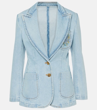 Embroidered denim blazer | Etro