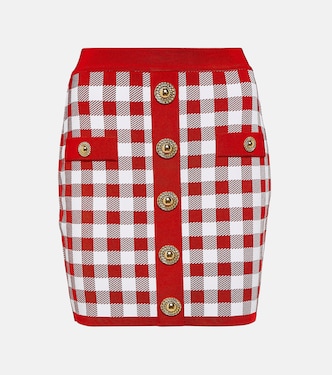 Minifalda de punto a cuadros  | Balmain