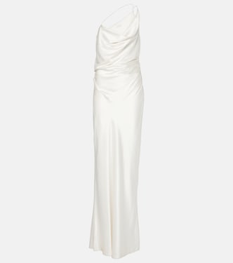 One-shoulder silk satin gown | The Sei