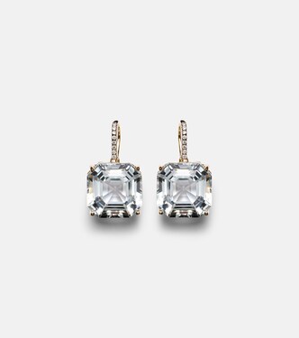 Boucles d'oreilles en or 14 ct, diamants et quartz | Mateo