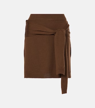 Trompe l'œil wool-blend miniskirt | Lemaire
