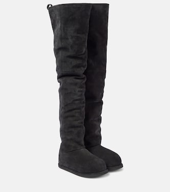 Overknee-Stiefel Heidi 15 aus Veloursleder | Amina Muaddi