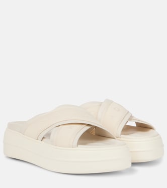 Skyscraper leather-trimmed platform sandals | Hogan