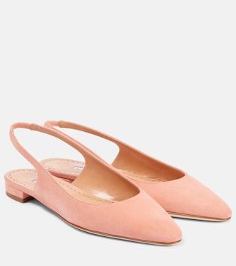 Slingback-Ballerinas Sawra 10 aus Veloursleder | Manolo Blahnik