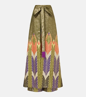 Pantalones anchos en mezcla de seda | Valentino