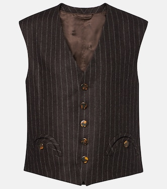 Feral pinstripe wool and cashmere vest | Blazé Milano