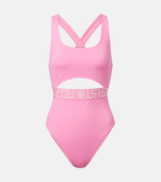 Greca Border cutout swimsuit | Versace