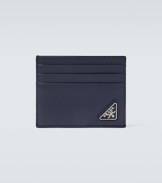 Tarjetero de piel Saffiano con logo | Prada