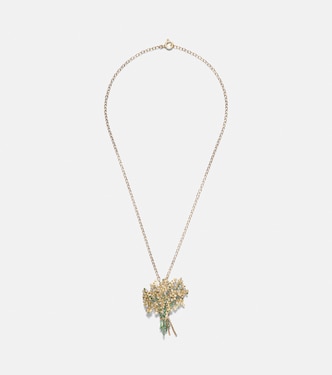 Broche Mimosa 9kt and 18kt gold pendant necklace with gemstones | Yvonne Léon