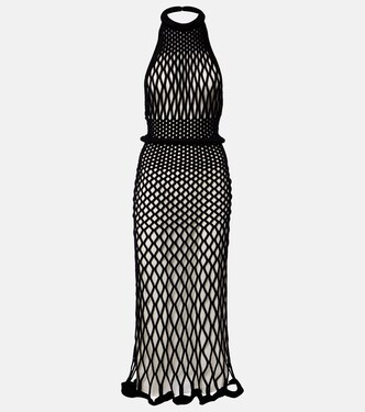 فستان ميدي شبكي بحمالات رقبة مفتوحة من الخلف | Givenchy