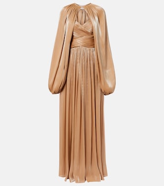 Gathered pleated gown | Costarellos