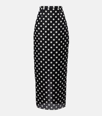 Winton polka-dot high-rise silk maxi skirt | Khaite