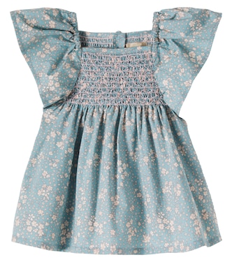 Baby Elva floral smocked cotton dress  | Wheat
