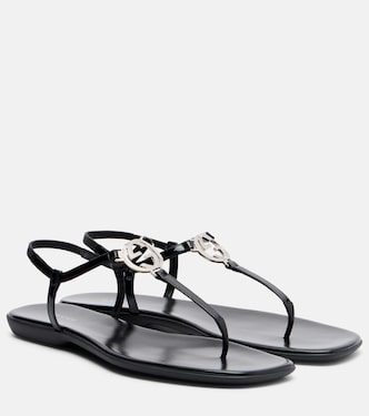 Interlocking G patent leather thong sandals | Gucci