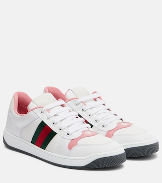 Screener leather-trimmed sneakers | Gucci