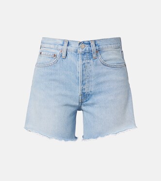 Parker Long distressed denim shorts | Agolde
