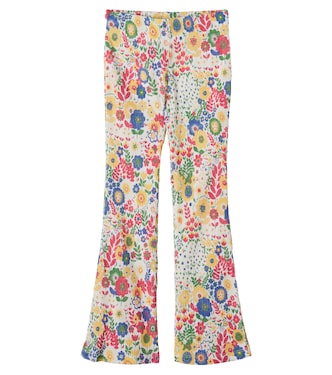 Floral ribbed-knit cotton jersey pants | Stella McCartney Kids