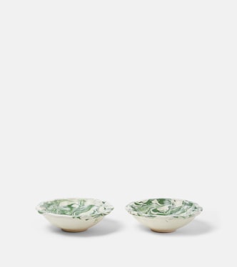Marbled set of 2 ceramic bowls | Cabana