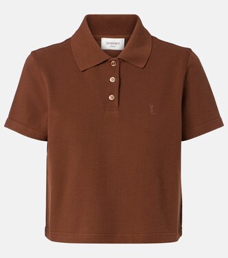 Polo Cassandre de piqué de algodón | Saint Laurent