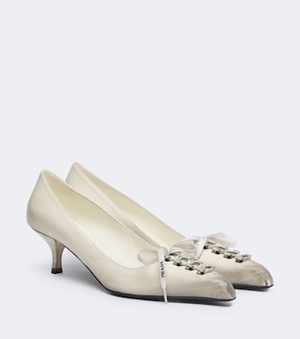 Distressed leather pumps | Prada