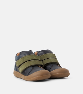 Ivalo suede-trimmed leather sneakers | Wheat