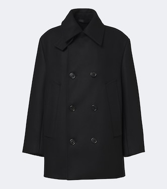 Abrigo marinero cruzado en mezcla de lana | Acne Studios
