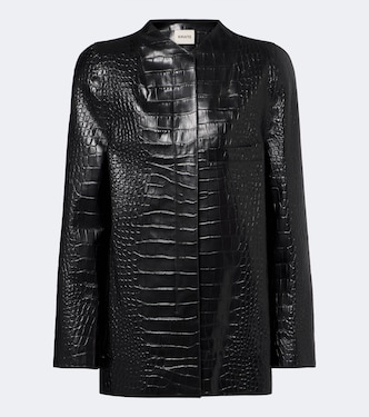 Sadie croc-effect leather coat | Khaite