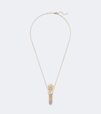 Vase Berlingot and Daisy 9kt gold pendant necklace with diamonds and citrines | Yvonne Léon