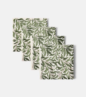 Set of 4 embroidered cotton napkins | Les-Ottomans