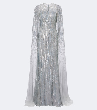 Cosmic Dust embellished caped gown | Jenny Packham